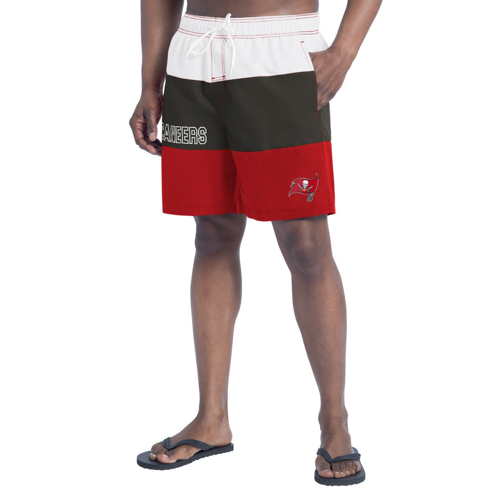 Tampa Bay Buccaneers G-III Sports by Carl Banks Sunrise Volley Swim Shorts