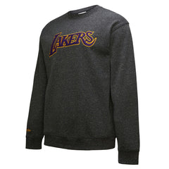 Los Angeles Lakers Black Out Collection Snow Washed Vintage Logo Pullover Sweatshirt Discount