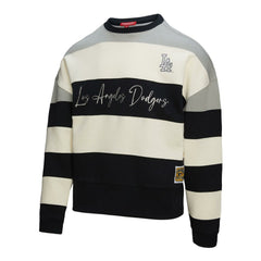 Los Angeles Dodgers Mitchell & Ness Women's Cooperstown Collection Blocked Fleece Pullover Sweatshirt- Gray/Black | MLB New