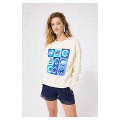 Chicago Cubs Terez Women's Technicolor Oversized Pullover Sweatshirt | MLB US