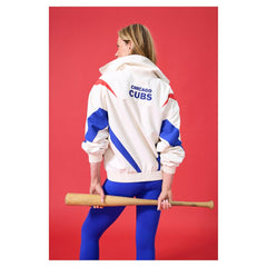 Chicago Cubs Terez Women's Ripstop Chevron Quarter-Zip Pullover | MLB Near me