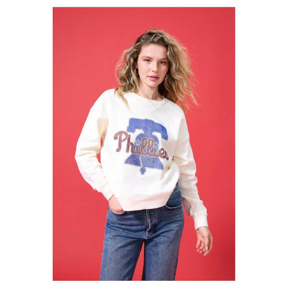 Philadelphia Phillies Terez Women's Oversized Gemstone Logo Sweatshirt | MLB On Sale
