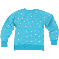 Miami Dolphins Wes & Willy Girls Youth Shimmer Star Reverse Fleece Pullover Sweatshirt