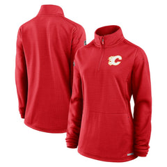 Calgary Flames Fanatics Women's Authentic Pro Rink Quarter-Zip Pullover On Sale