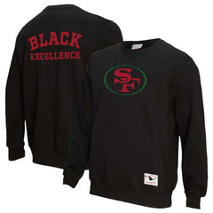 San Francisco 49ers Mitchell & Ness Unisex Black Excellence Collection Icon Pullover Sweatshirt