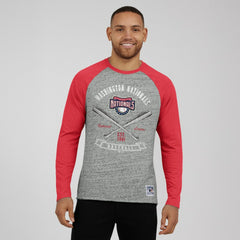 Washington Nationals Darius Rucker Collection by Fanatics Raw Edge Raglan Long Sleeve Baseball T-Shirt | MLB New