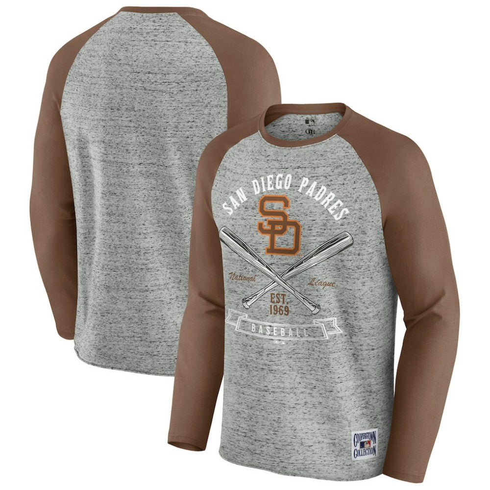 San Diego Padres Darius Rucker Collection by Fanatics Raw Edge Raglan Long Sleeve Baseball T-Shirt | MLB Shop