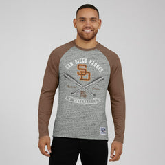 San Diego Padres Darius Rucker Collection by Fanatics Raw Edge Raglan Long Sleeve Baseball T-Shirt | MLB Shop