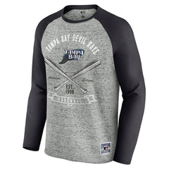 Tampa Bay Rays Darius Rucker Collection by Fanatics Raw Edge Raglan Long Sleeve Baseball T-Shirt | MLB Outlet