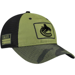 Vancouver Canucks Fanatics Military Appreciation Trucker Adjustable Hat For Sale