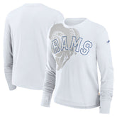 Los Angeles Rams Nike Women's Layered Logo Cropped Long Sleeve Fashion T-Shirt