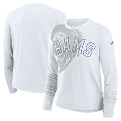 Los Angeles Rams Nike Women's Layered Logo Cropped Long Sleeve Fashion T-Shirt
