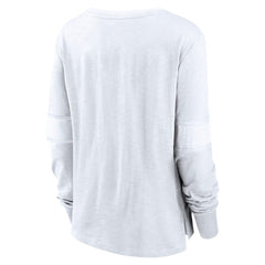Seattle Kraken Fanatics Women's White Out Lace-Up Fashion Long Sleeve T-Shirt For Sale