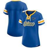 St. Louis Blues Fanatics Women's Iconic Athena Lace-Up T-Shirt For Sale