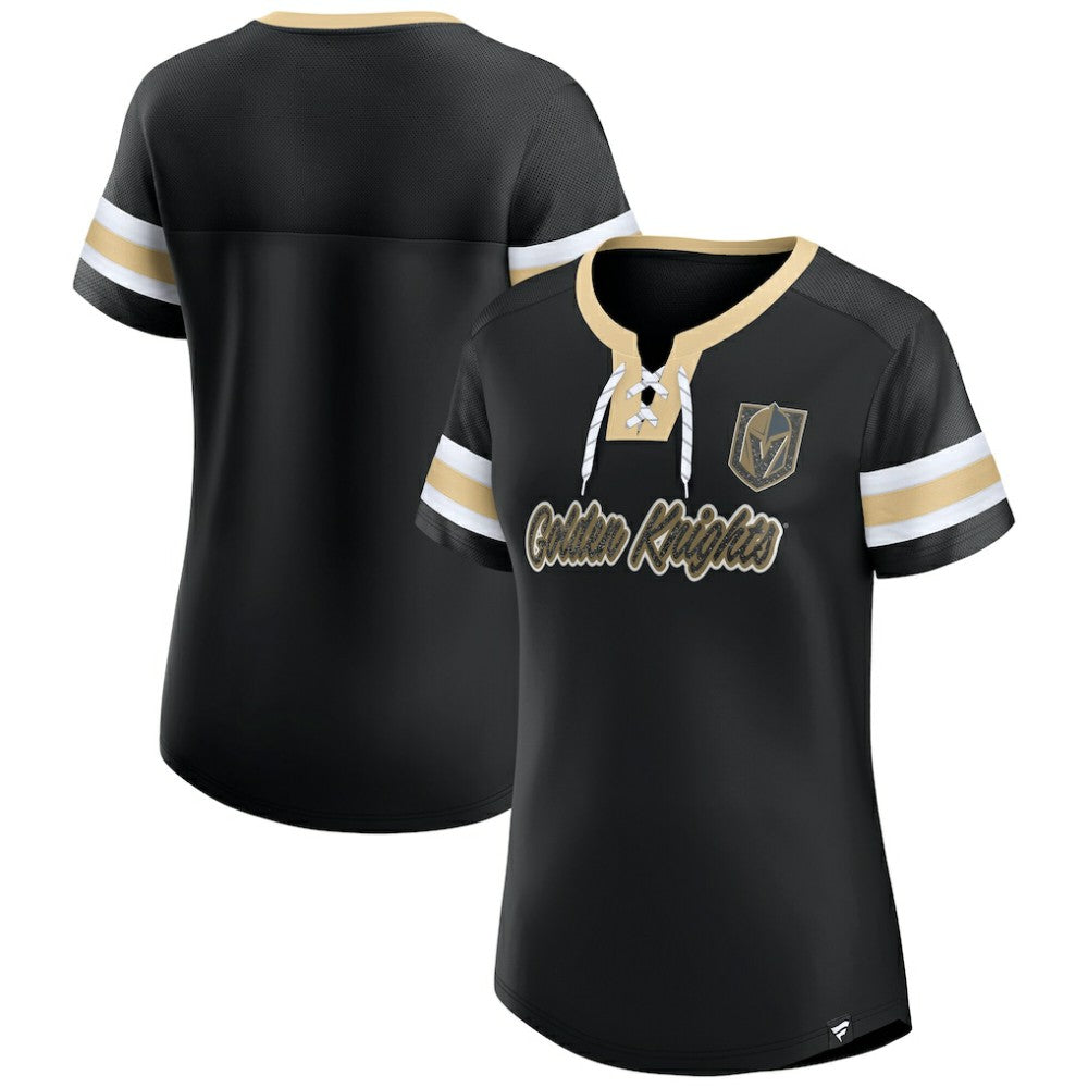 Vegas Golden Knights Fanatics Women's Iconic Athena Lace-Up T-Shirt Online