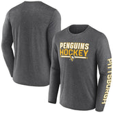 Pittsburgh Penguins Fanatics Sweep Iconic Synthetic Long Sleeve T-Shirt Outlet