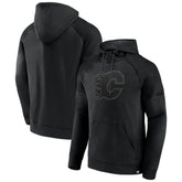 Calgary Flames Fanatics Black Ice Defender Raglan Pullover Hoodie Sale