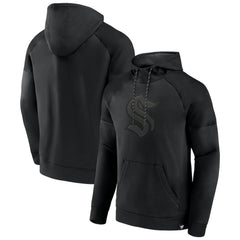 Seattle Kraken Fanatics Black Ice Defender Raglan Pullover Hoodie On Sale