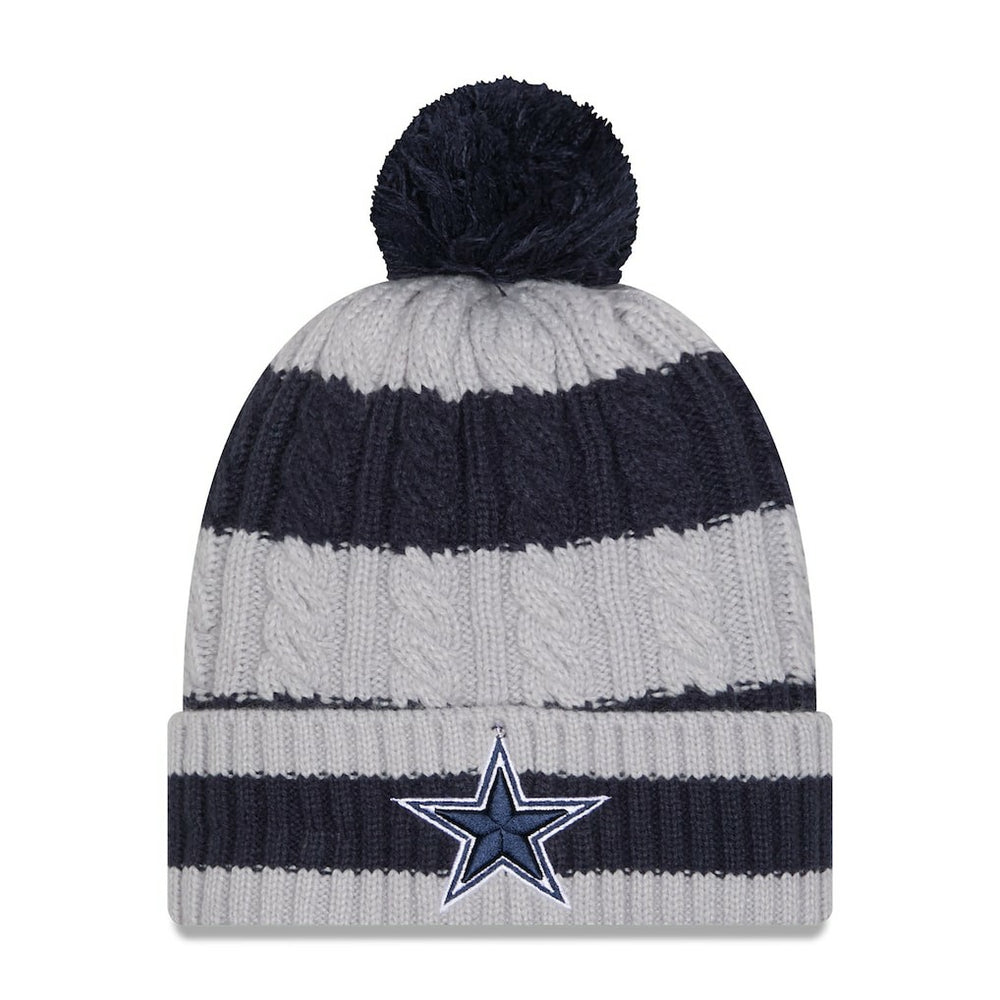 Dallas Cowboys New Era Women's Braided Cuffed Knit Hat with Pom