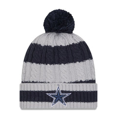 Dallas Cowboys New Era Women's Braided Cuffed Knit Hat with Pom