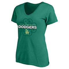 Los Angeles Dodgers Profile Women's Plus Size Celtic V-Neck T-Shirt | MLB US