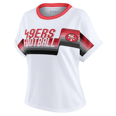 San Francisco 49ers WEAR by Erin Andrews Women's Cropped Center Stripe Dolman T-Shirt