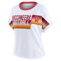 Tampa Bay Buccaneers WEAR by Erin Andrews Women's Cropped Center Stripe Dolman T-Shirt