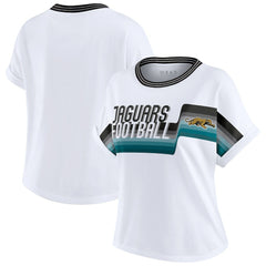 Jacksonville Jaguars WEAR by Erin Andrews Women's Cropped Center Stripe Dolman T-Shirt