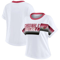Arizona Cardinals WEAR by Erin Andrews Women's Cropped Center Stripe Dolman T-Shirt