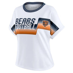 Chicago Bears WEAR by Erin Andrews Women's Cropped Center Stripe Dolman T-Shirt