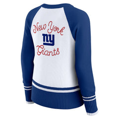 New York Giants WEAR by Erin Andrews Women's Colorblock Raglan Sweater