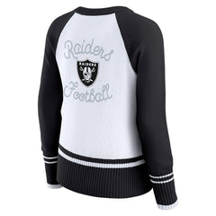 Las Vegas Raiders WEAR by Erin Andrews Women's Colorblock Raglan Sweater