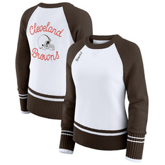 Cleveland Browns WEAR by Erin Andrews Women's Colorblock Raglan Sweater