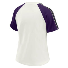Baltimore Ravens WEAR by Erin Andrews Women's Sleeve Stripe Distressed Raglan T-Shirt