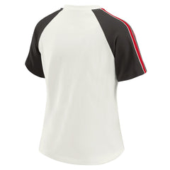 Tampa Bay Buccaneers WEAR by Erin Andrews Women's Sleeve Stripe Distressed Raglan T-Shirt