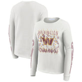 Washington Commanders WEAR by Erin Andrews Women's Graphic Waffle Long-Sleeve T-Shirt
