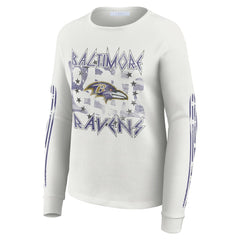 Baltimore Ravens WEAR by Erin Andrews Women's Graphic Waffle Long-Sleeve T-Shirt