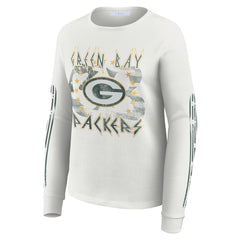 Green Bay Packers WEAR by Erin Andrews Women's Graphic Waffle Long-Sleeve T-Shirt