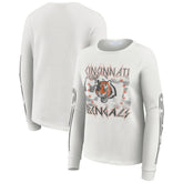 Cincinnati Bengals WEAR by Erin Andrews Women's Graphic Waffle Long-Sleeve T-Shirt