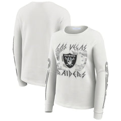 Las Vegas Raiders WEAR by Erin Andrews Women's Graphic Waffle Long-Sleeve T-Shirt