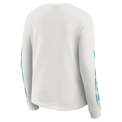 Miami Dolphins WEAR by Erin Andrews Women's Graphic Waffle Long-Sleeve T-Shirt