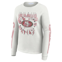 San Francisco 49ers WEAR by Erin Andrews Women's Graphic Waffle Long-Sleeve T-Shirt