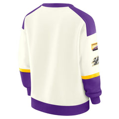 Minnesota Vikings WEAR by Erin Andrews Women's Racing Crew V-Neck Sweatshirt