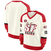 San Francisco 49ers WEAR by Erin Andrews Women's Racing Crew V-Neck Sweatshirt