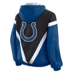 Indianapolis Colts WEAR by Erin Andrews Women's Plus Size Retro Crinkle Full-Zip Hoodie Windbreaker Jacket
