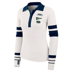 Seattle Seahawks WEAR by Erin Andrews Women's Ribbed Henley Polo Sweater