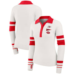 Kansas City Chiefs WEAR by Erin Andrews Women's Ribbed Henley Polo Sweater