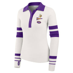 Minnesota Vikings WEAR by Erin Andrews Women's Ribbed Henley Polo Sweater