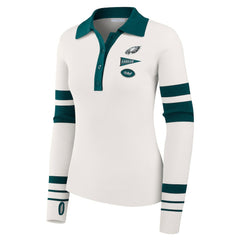 Philadelphia Eagles WEAR by Erin Andrews Women's Ribbed Henley Polo Sweater