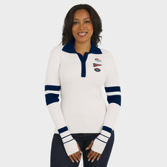 Denver Broncos WEAR by Erin Andrews Women's Ribbed Henley Polo Sweater